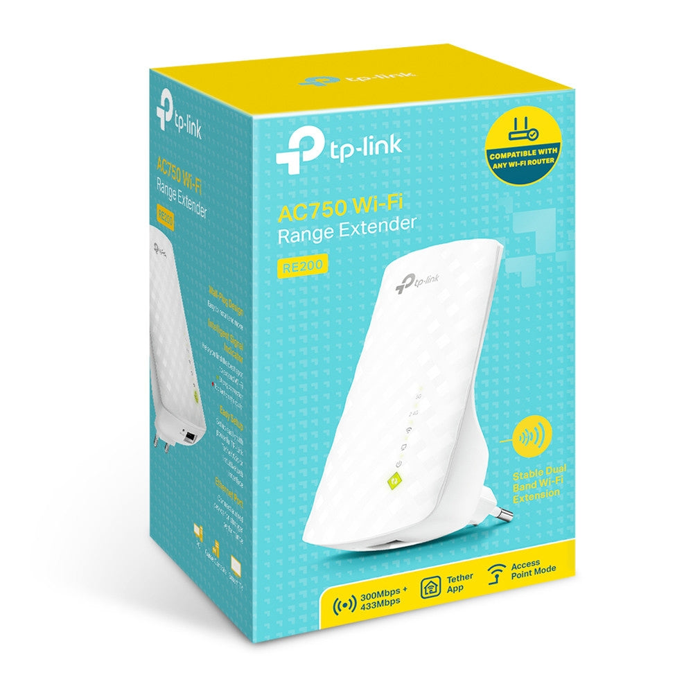 TP-Link RE200 – Access Point – Wi-Fi 5 (2,4/5 GHz), 750 Mbit/s, Wandmontiert