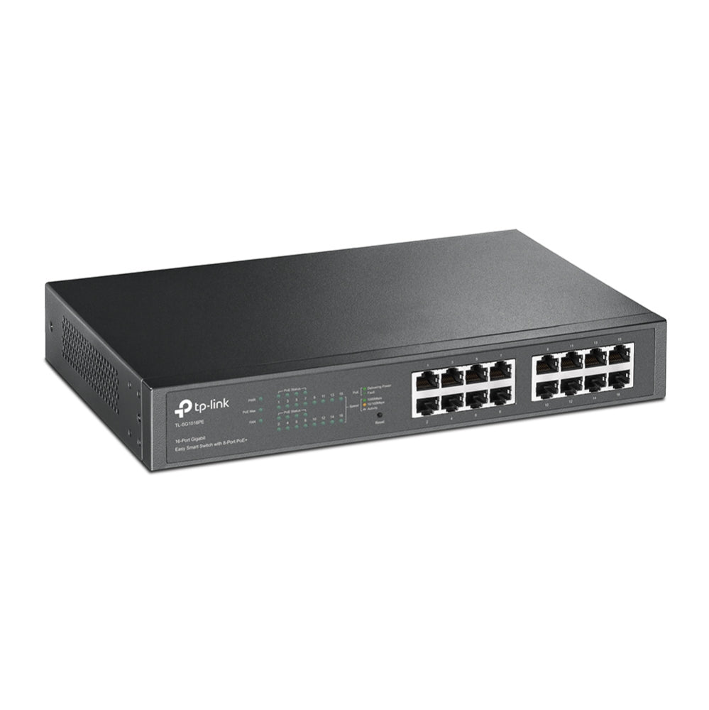 TP-Link TL-SG1016PE – Managed Switch – 16×GbE, L2, 8×PoE+ 110 W, 19" Rack