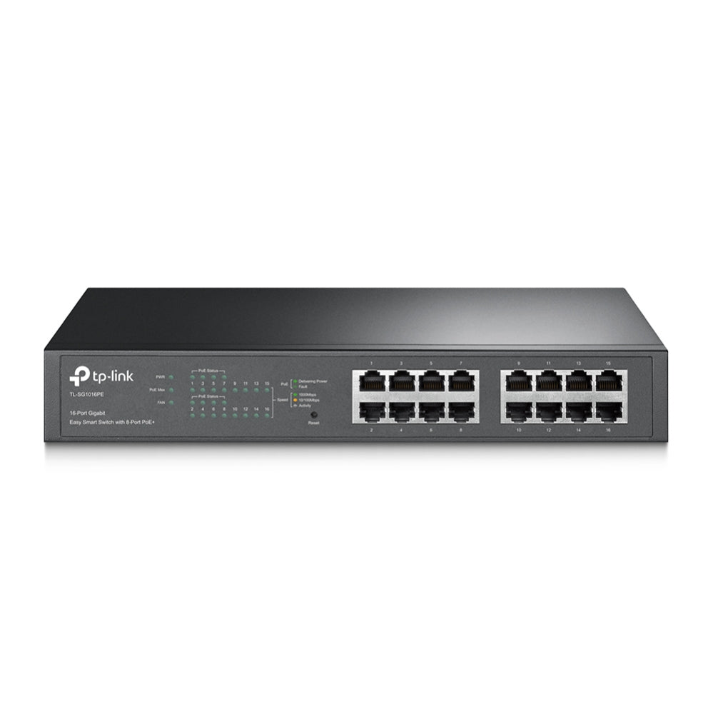 TP-Link TL-SG1016PE – Managed Switch – 16×GbE, L2, 8×PoE+ 110 W, 19" Rack