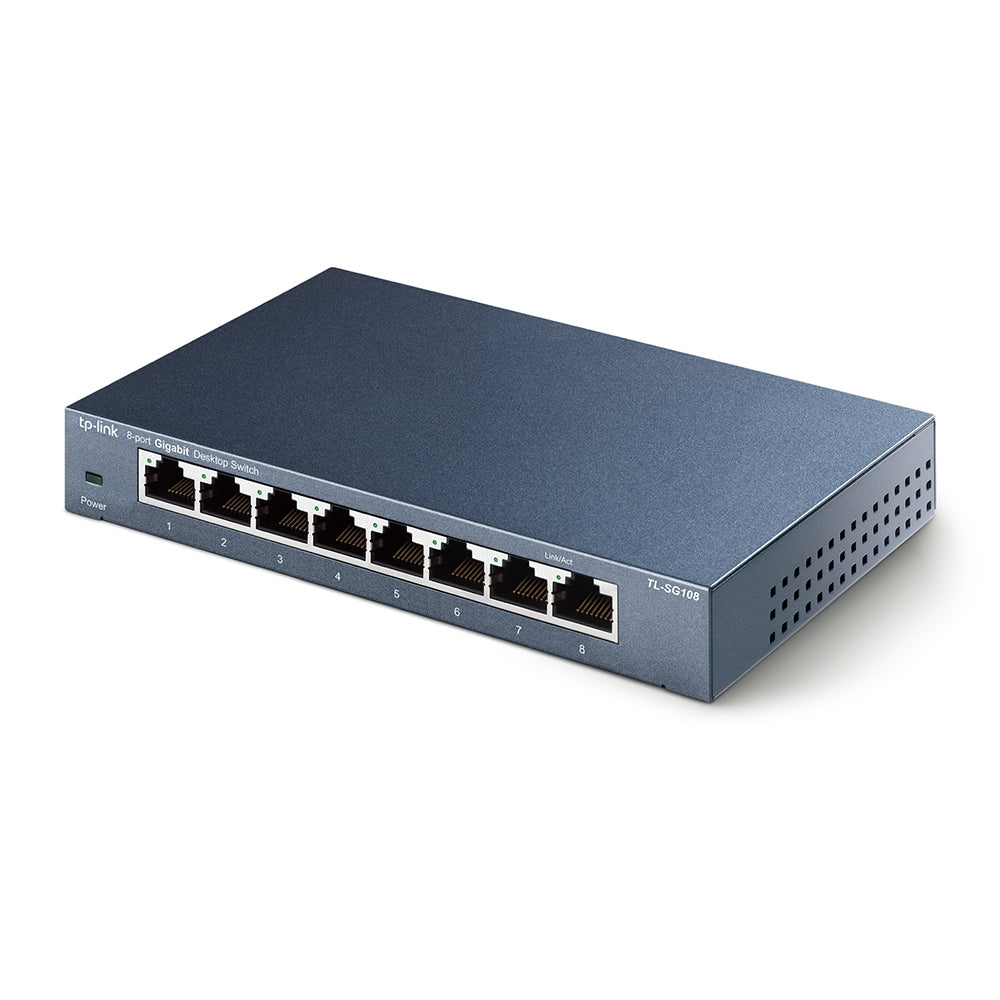 TP-Link TL-SG108 – Unmanaged L2 Switch – 8× 1G, Desktop, Metallgehäuse