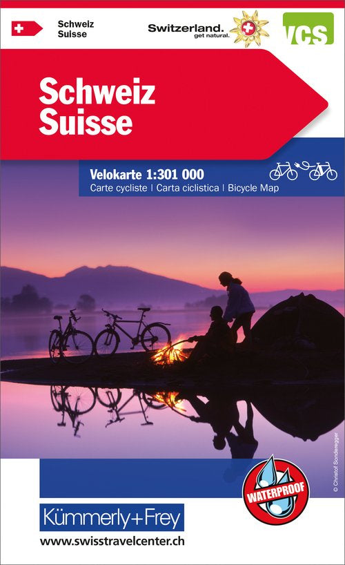 Hallwag Kümmerly+Frey Politische Karte Schweiz – wasser- und reissfest – 1:301'000 – mehrfarbig
