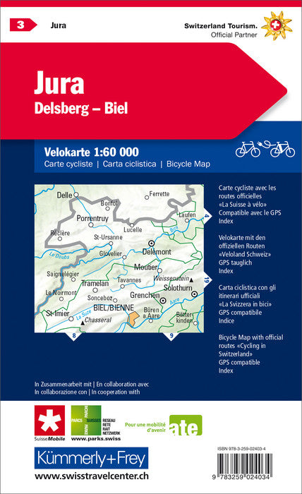 Hallwag Kümmerly+Frey Velokarte Schweiz – 1:60'000 – Mehrfarbig