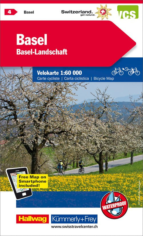 Hallwag Kümmerly+Frey Velokarte Basel-Land – 1:60'000
