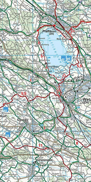 Hallwag Kümmerly+Frey Velokarte Schweiz – 1:60'000 – Mehrfarbig