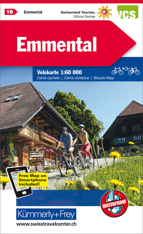 Hallwag Kümmerly+Frey Velokarte Emmental – wasser- und reissfest – 1:60'000 – mehrfarbig