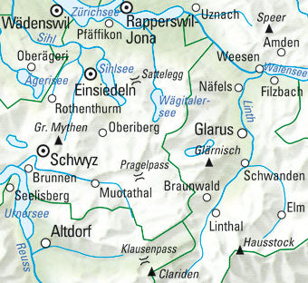 Hallwag Kümmerly+Frey Velokarte Schwyz-Glarus-Klausen – 1:60'000