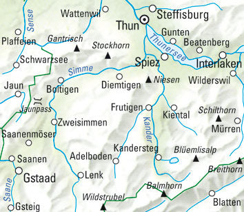 Hallwag Kümmerly+Frey Velokarte BE Oberland-Simmental – wasser- und reissfest – 1:60'000 – mehrfarbig