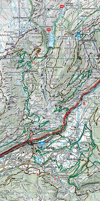 Hallwag Kümmerly+Frey Velokarte Oberwallis – 1:60'000