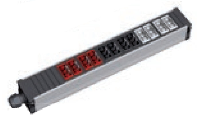Bachmann Steckdosenleiste, 12×Wieland GST18, Eingang Wiederanschlussklemme 5-polig – schwarz