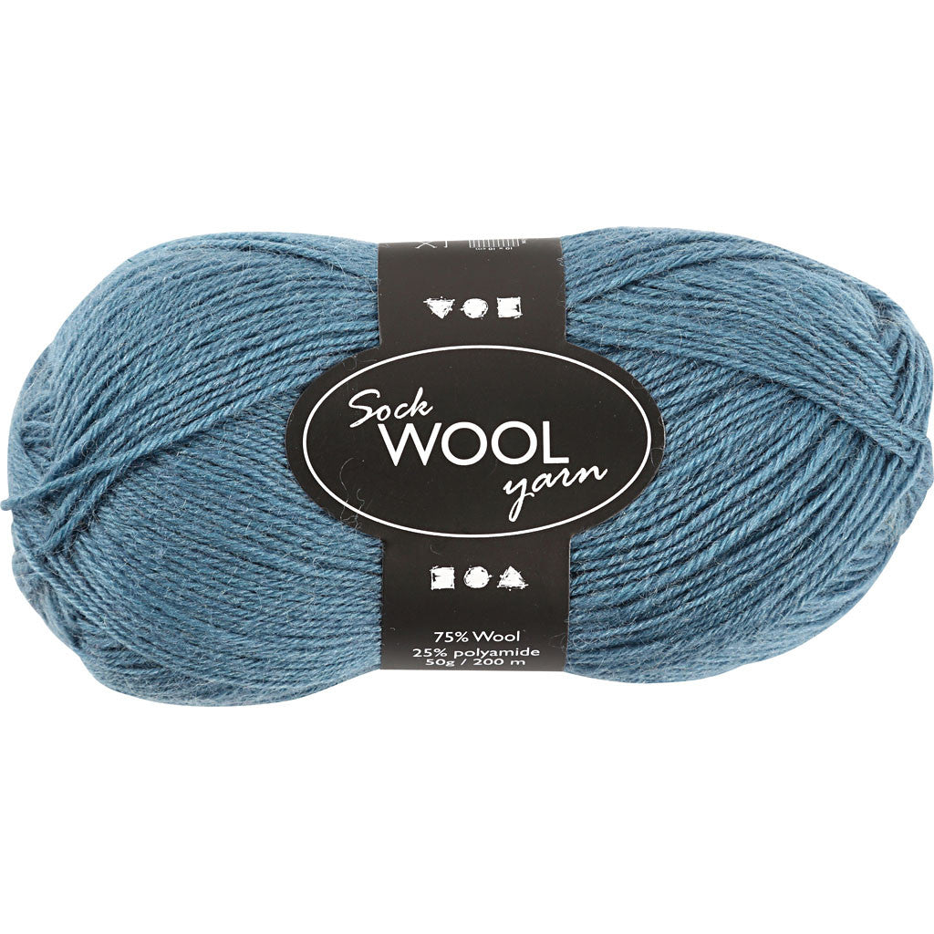 Creativ Company Sockenwolle Wolle Petrol – 50 g, 200 m, Nadel 2 mm, 1 Stk.