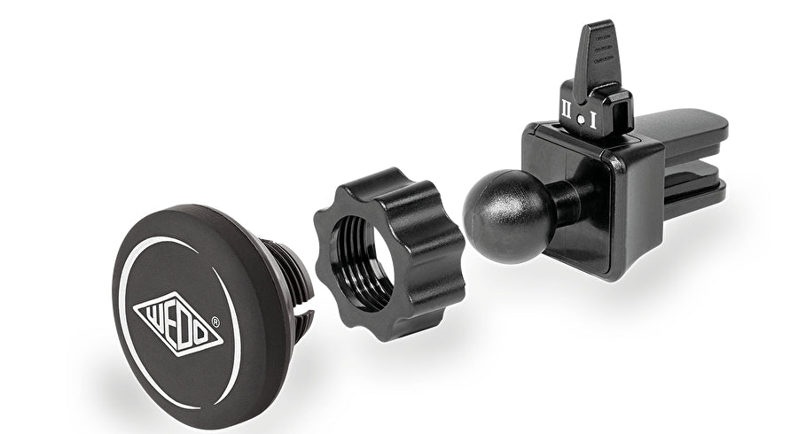 Wedo KFZ-Lüftungsgitter-Magnethalterung – universal, Ø 38 mm, H 65 mm, Kunststoff, schwarz