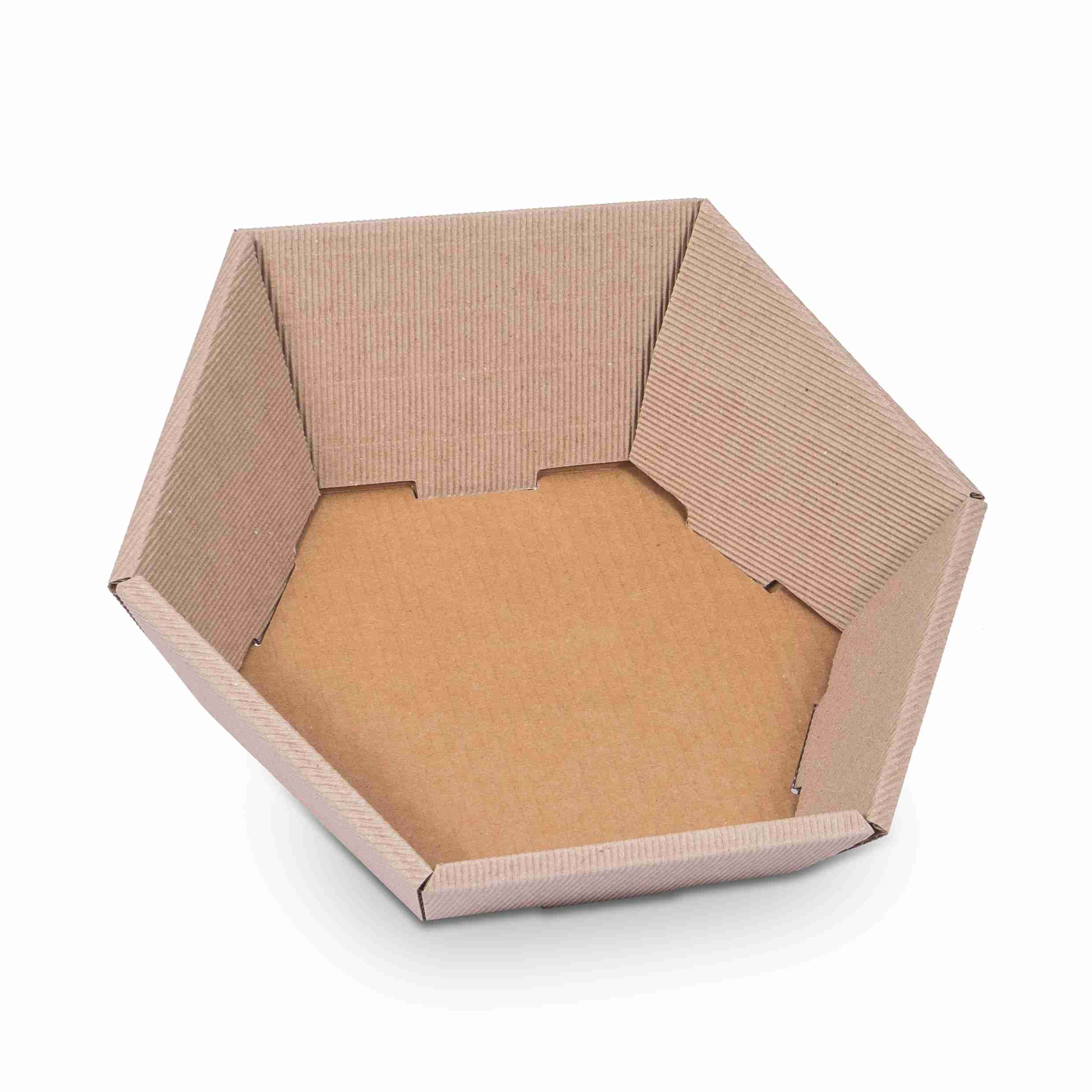 Geschenkkorb Wellpappe beige – Innenmass 290 × 270 × 60 mm – 1 Stk., ab 50 Stk.