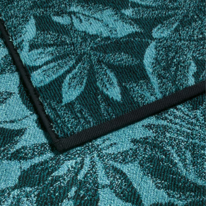 Möve Duschtuch Tide Leaves – 67 × 140 cm, Dunkelblau/Türkis, 100% Baumwolle, 520 g/m²