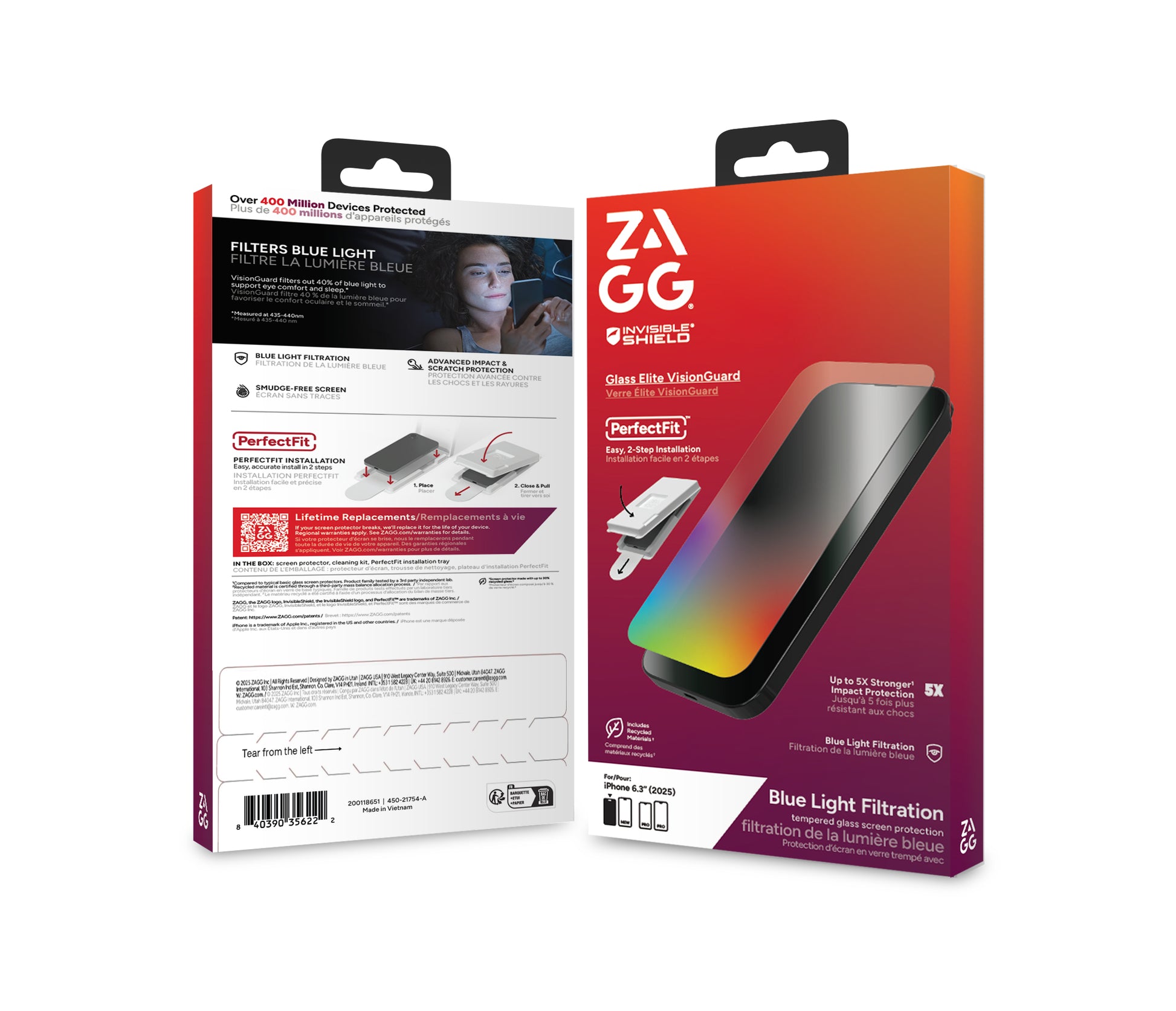 ZAGG Displayschutz (Panzerglas), Blaulichtfilter – für iPhone 17 – mit Applikator