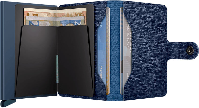 Secrid Miniwallet – RFID-Schutz – 65×21×102 mm, 10 Karten – Navy – Leder