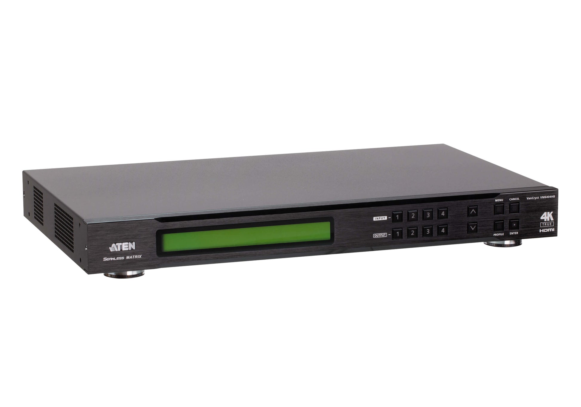ATEN VM6404HB – 4×4 HDMI-Matrix, 4K60, HDMI 2.0, RS-232/Ethernet/IR/Fronttasten