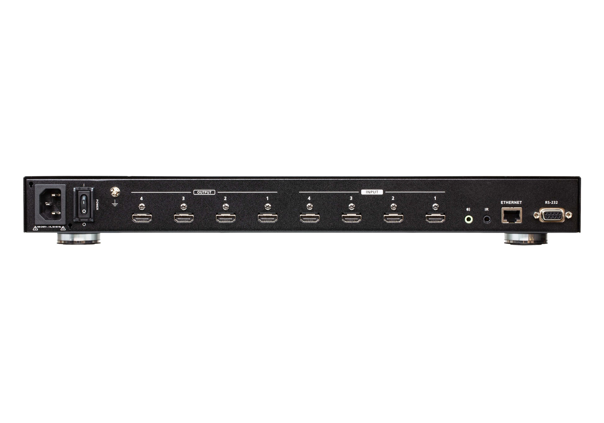 ATEN VM6404HB – 4×4 HDMI-Matrix, 4K60, HDMI 2.0, RS-232/Ethernet/IR/Fronttasten