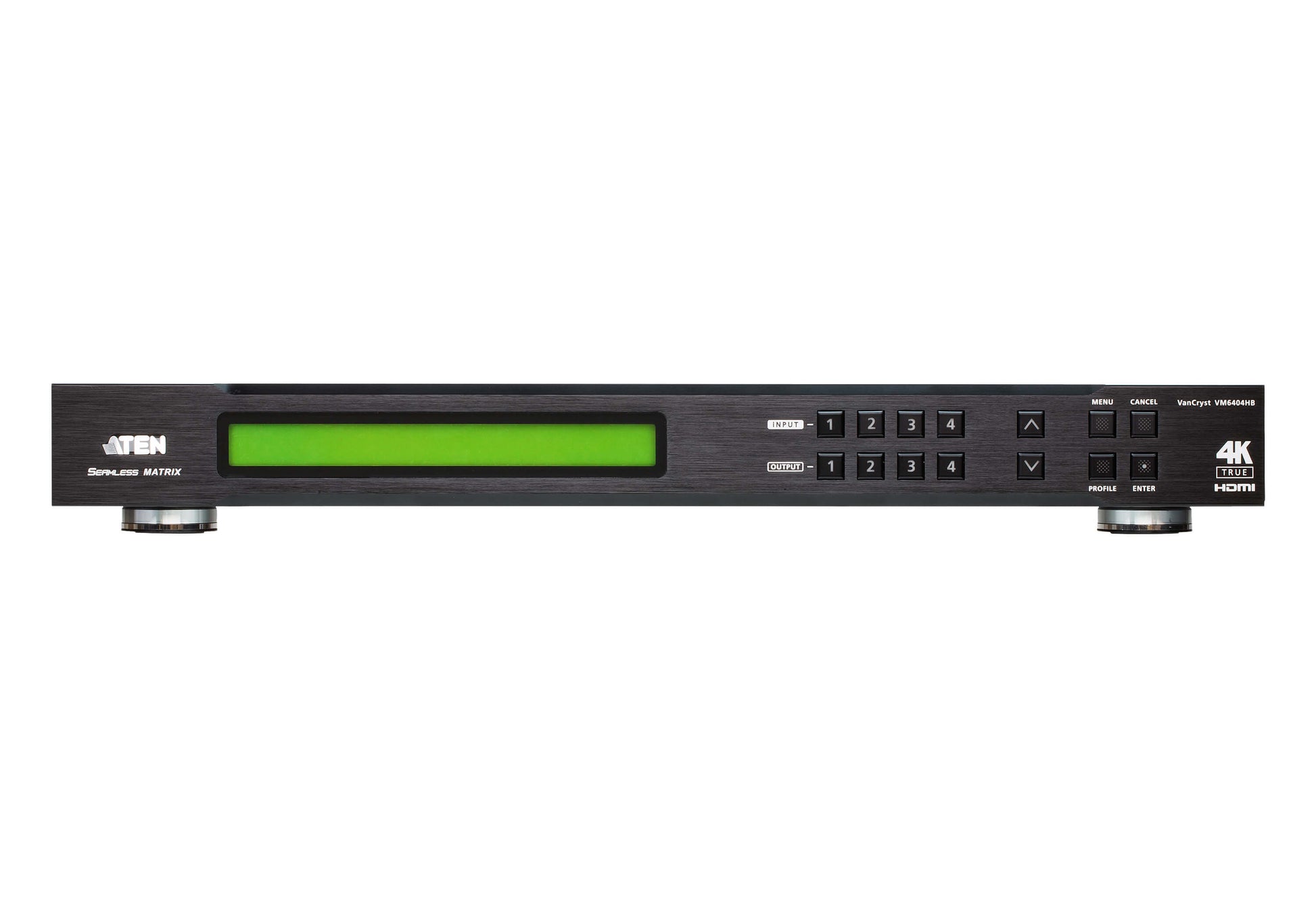 ATEN VM6404HB – 4×4 HDMI-Matrix, 4K60, HDMI 2.0, RS-232/Ethernet/IR/Fronttasten