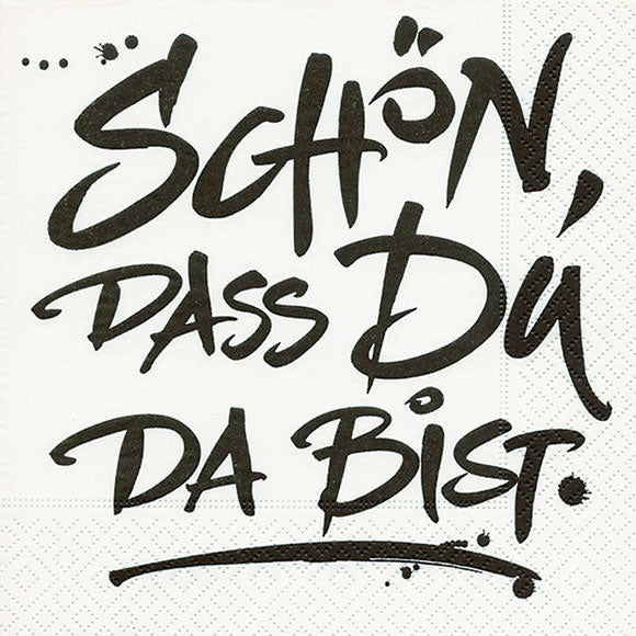 Paper + Design Servietten Text Weiss – 33 × 33 cm, 3-lagig – 20 Stück