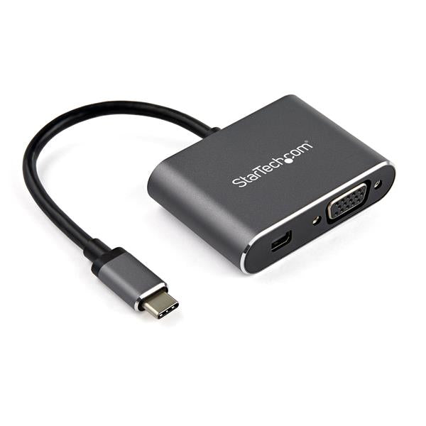 StarTech.com USB-C zu Mini DisplayPort + VGA Adapter – 4K (3840 × 2160) @ 60 Hz, DisplayPort 1.2, 2 Displays