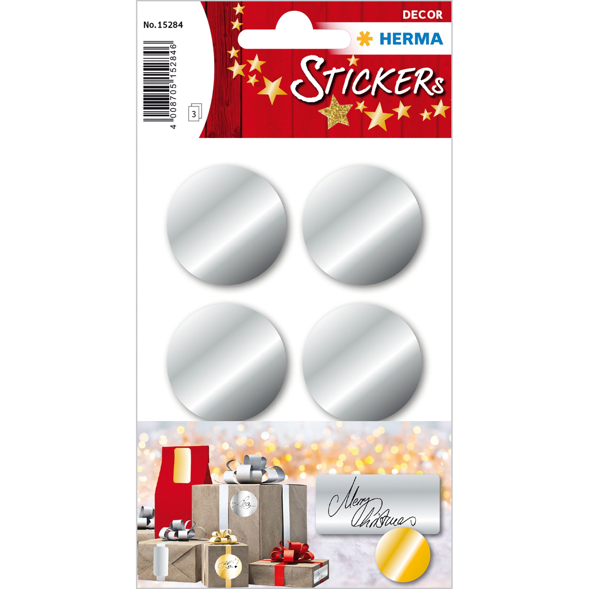 HERMA Schmucketiketten – 18 Stück – permanent – Silber