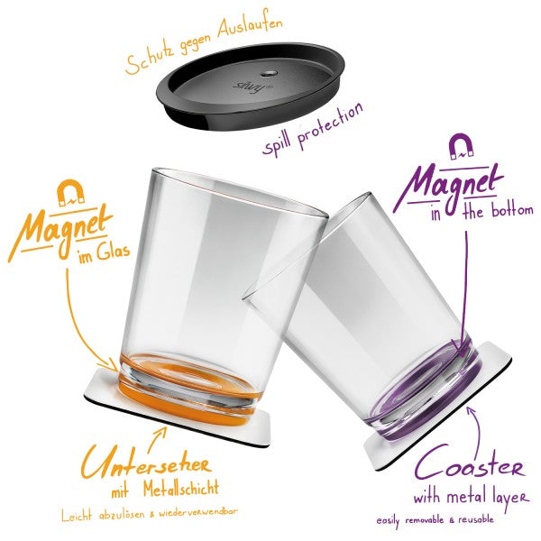 Silwy Trinkbecher – 2er Set, 250 ml, Ø 8,2 cm, Kunststoff (Tritan), Transparent, Anti-Rutsch-Griff