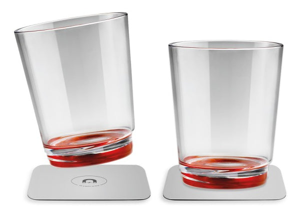 Silwy Trinkbecher – 2er Set, 250 ml, Ø 8,2 cm, H 10,0 cm, Kunststoff (Tritan), Rot/Transparent