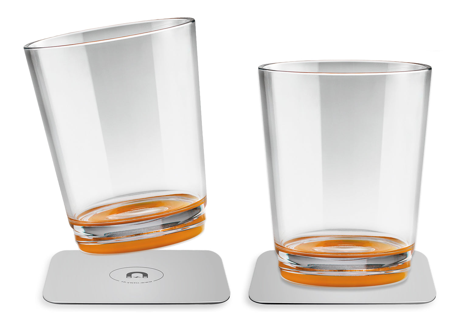 Silwy Trinkbecher – 0,25 l, Kunststoff (Tritan), Orange, Transparent, 2 Stück