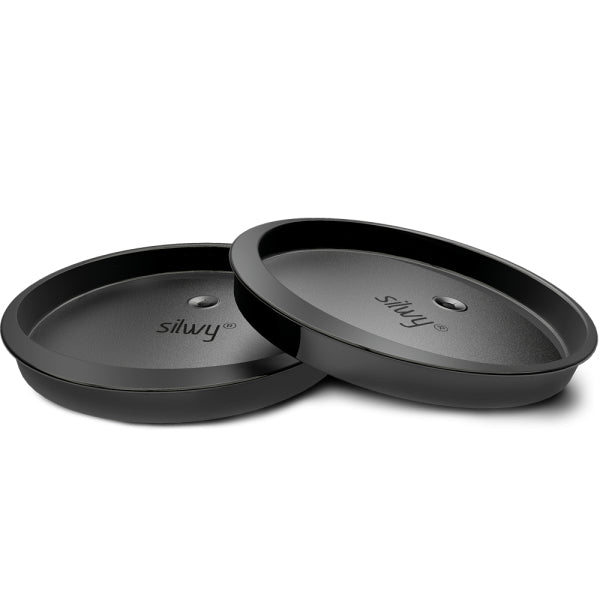 Silwy Deckel 2er-Set, Kunststoff, schwarz