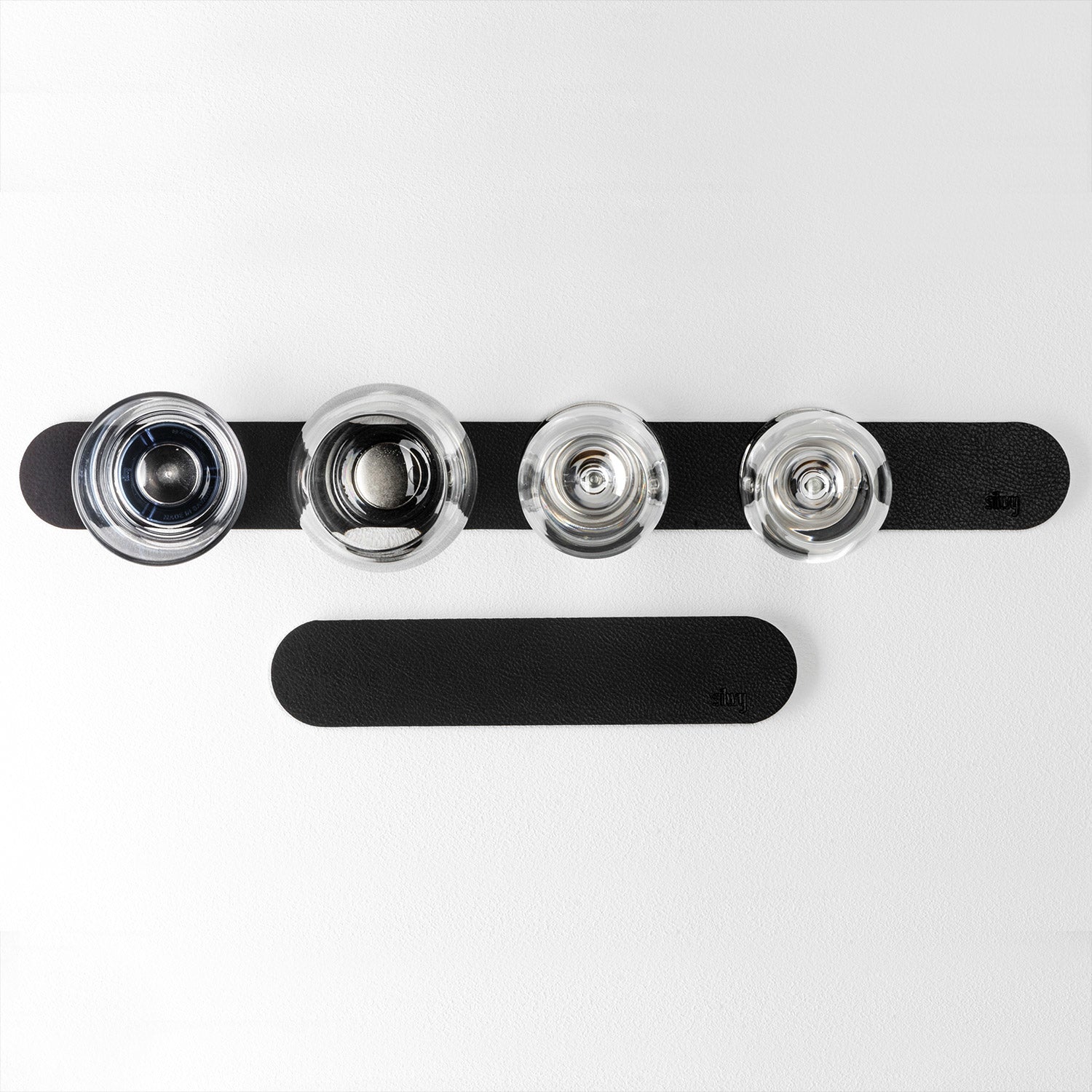 Silwy Wandhalterung – Metall – Anthrazit – 250 × 50 × 2 mm (mit Lederband)