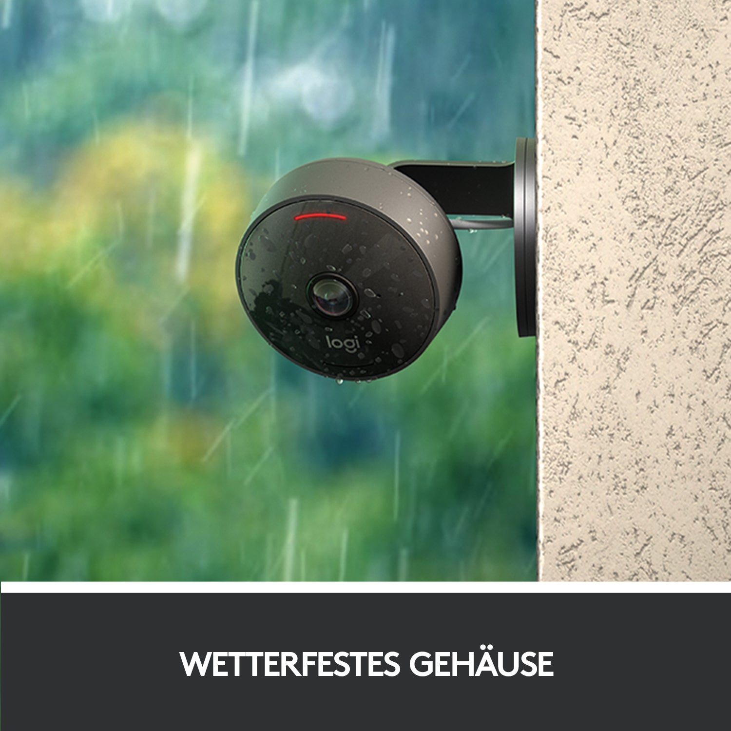Logitech Circle View Sicherheitskamera – 1080p, Reichweite 5 m, IP64, Graphit