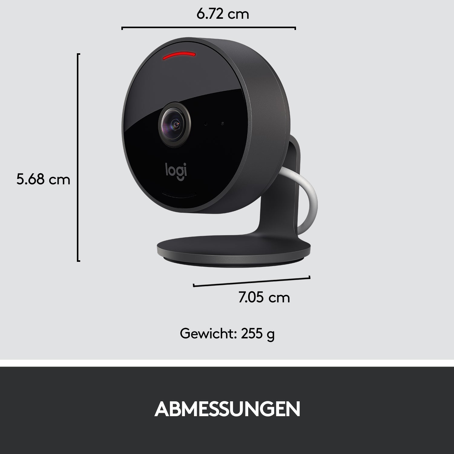 Logitech Circle View Sicherheitskamera – 1080p, Reichweite 5 m, IP64, Graphit