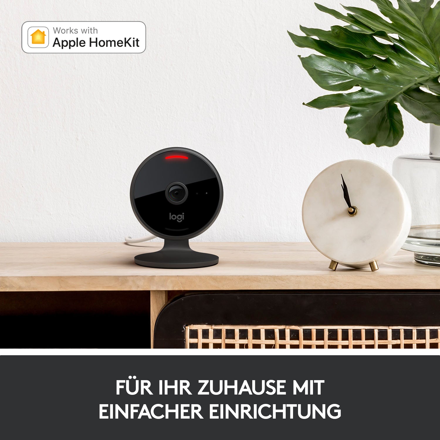 Logitech Circle View Sicherheitskamera – 1080p, Reichweite 5 m, IP64, Graphit
