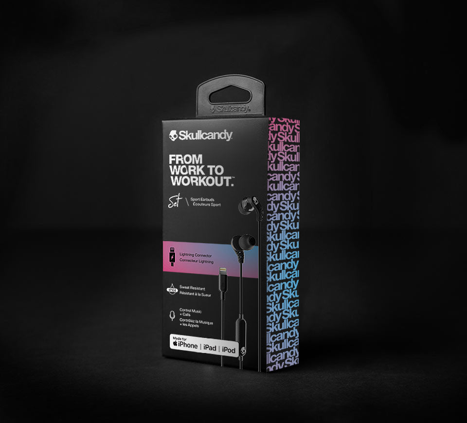 Skullcandy Set – In-Ear Headset – USB-C, mit Mikrofon, Inline-Fernbedienung, IPX4 – Schwarz