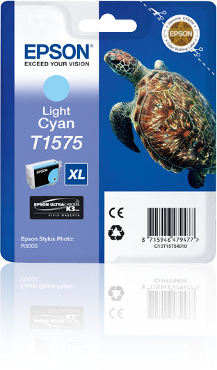 Epson T1575XL Hell-Cyan Tintenpatrone (Original) – 2'300 Seiten – für Epson Stylus Photo R3000