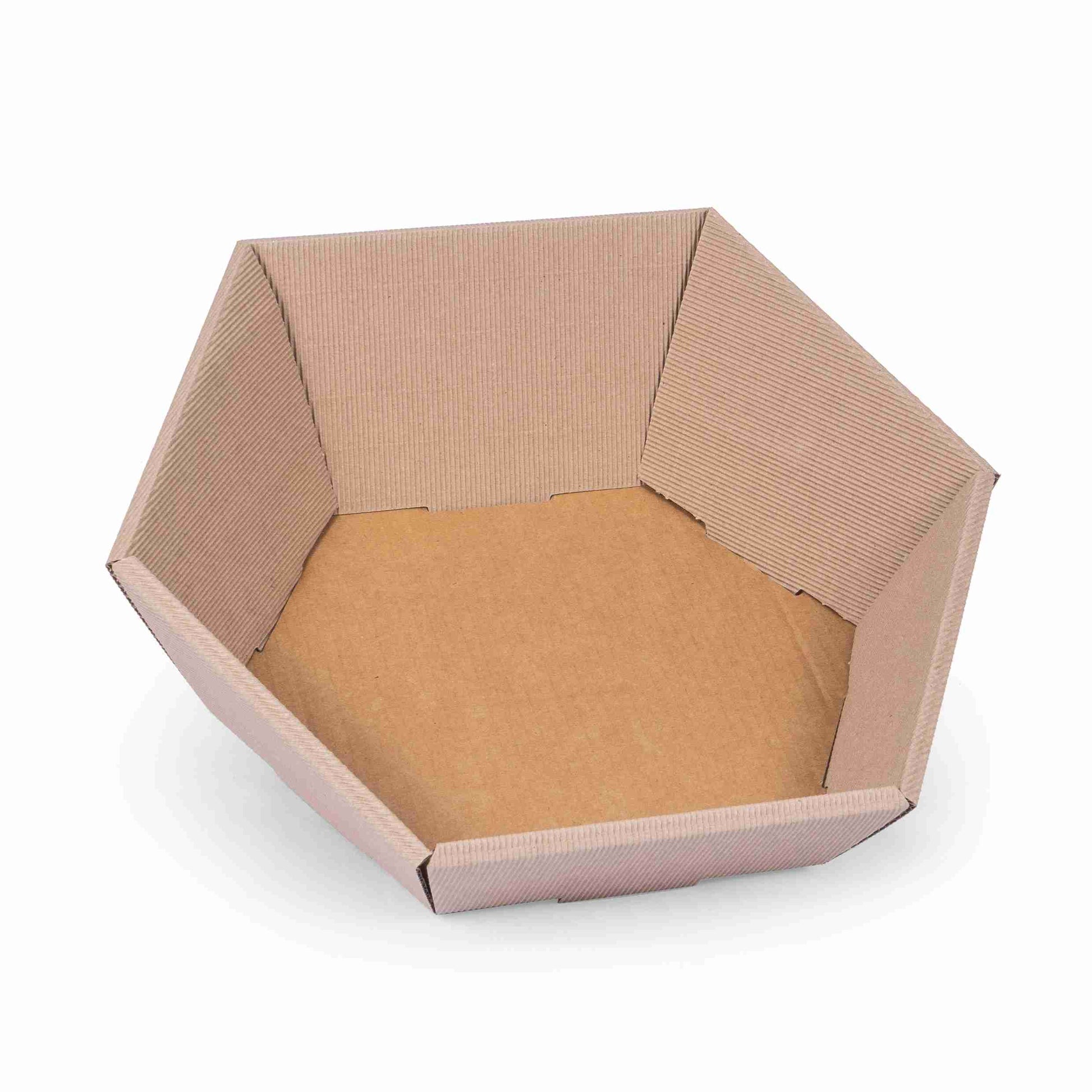 Geschenkkorb Wellpappe beige – Innenmass 380 × 75 × 340 mm – offene Welle – 1 Stk., ab 200 Stk.