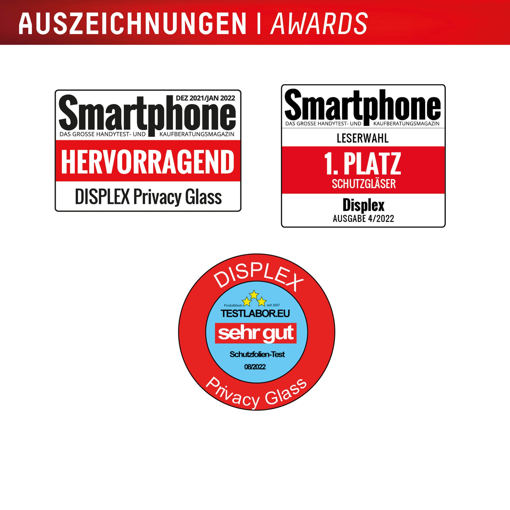 Displex Privacy-Filter (Panzerglas), Full Cover – für Galaxy S25 Edge – mit Applikator