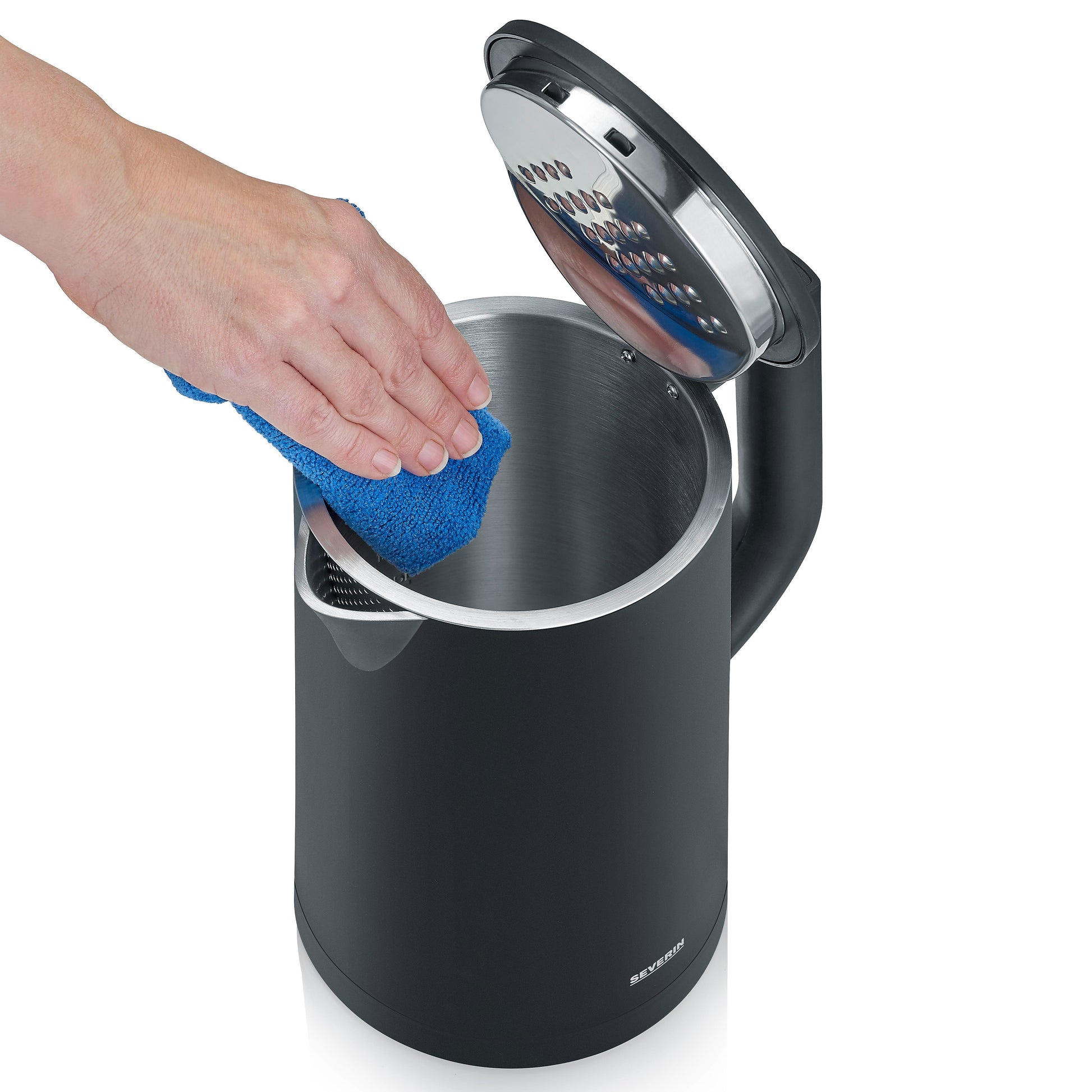 Severin Wasserkocher – 1,7 l, mit Temperaturwahl, Warmhaltefunktion, Edelstahl, WK3483