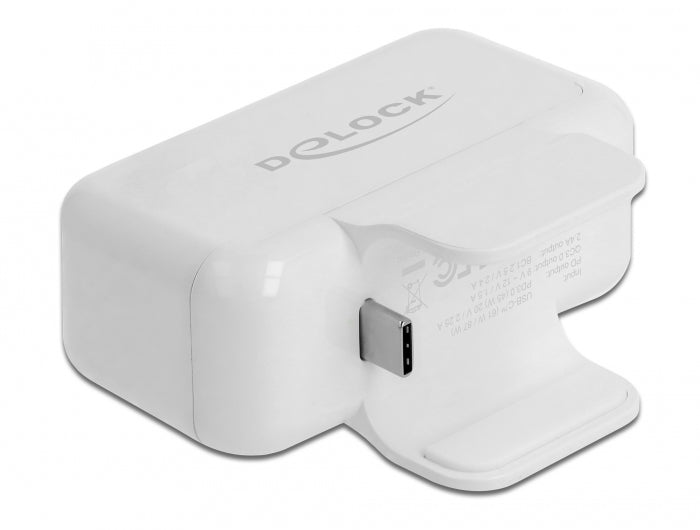 Delock USB-Desktop-Ladegerät 60 W – USB-C×1, USB-A×3 – PD 3.0 – für Apple Netzteil – weiss