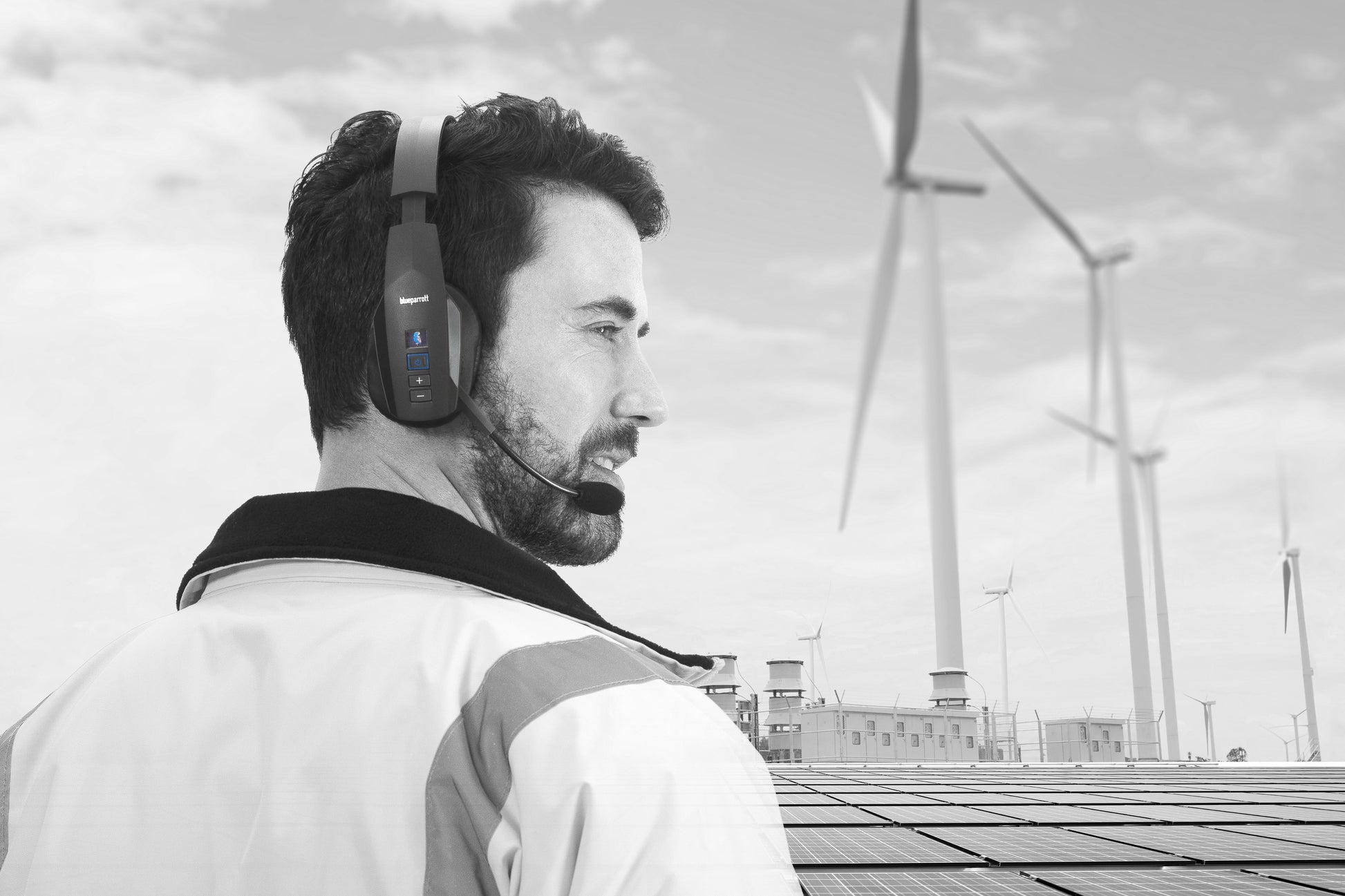 BlueParrott B450-XT Office-Headset – Over-Ear, Mono, BT 4.0, Schwarz