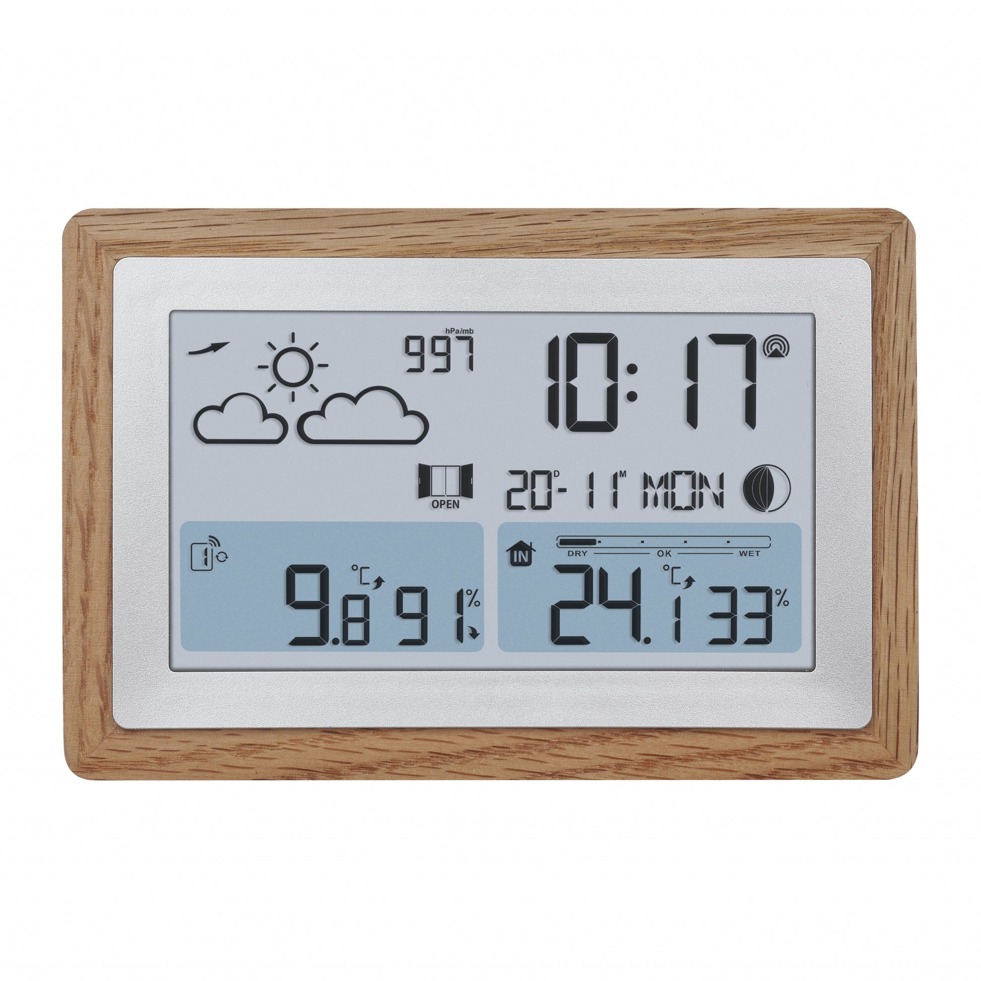 TFA-Dostmann TFA Dostmann OAK – Wetterstation, innen/aussen, Hygrometer & Thermometer, inkl. Aussensensor – braun