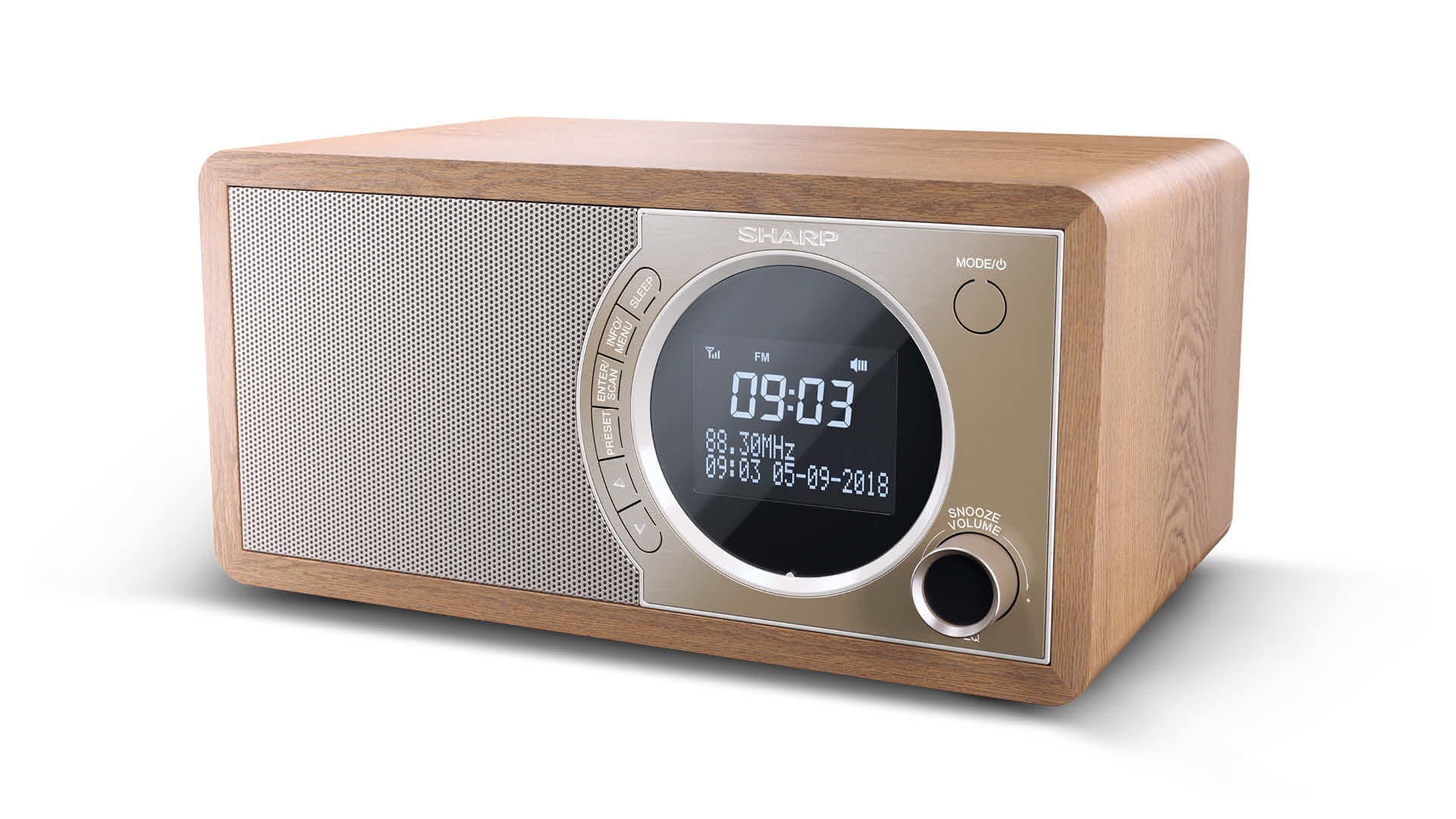 Sharp DR-450 – DAB-/Internetradio – Tischradio – DAB+, Bluetooth – Braun
