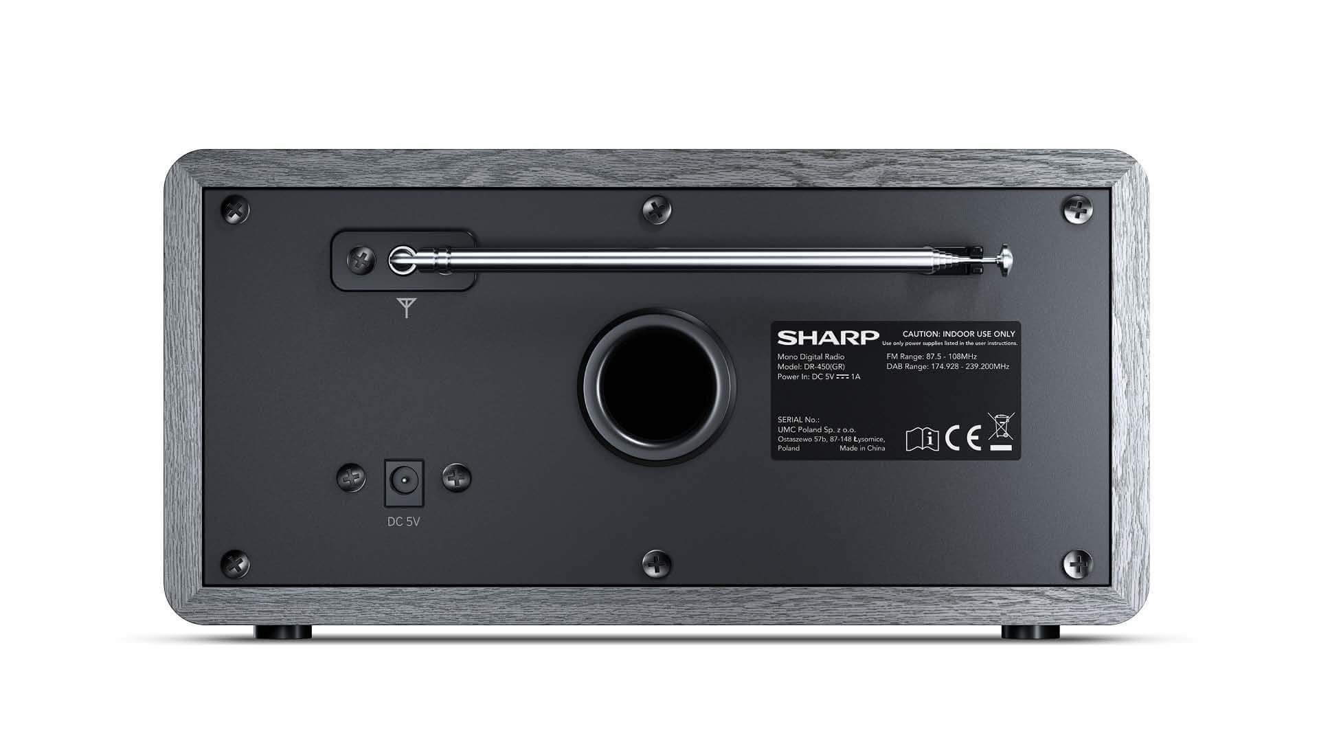 Sharp DR-450 – DAB-/Internetradio – Tischradio – DAB+, UKW, Bluetooth – Grau