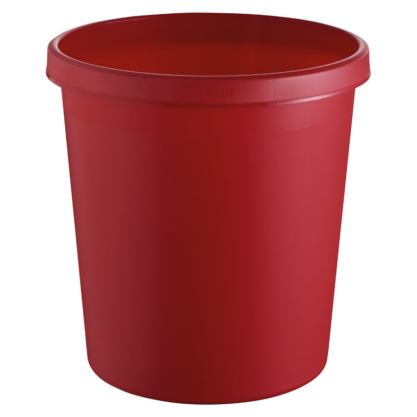 Helit Abfalleimer the german – 18 l – Kunststoff, rot – Ø 315 × H 331 mm