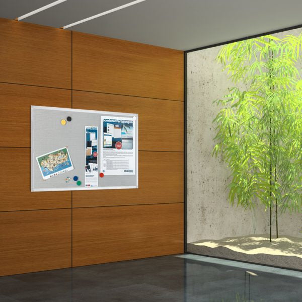 Franken Pinnwand – Filz, magnetisch, Alurahmen – 120 × 90 cm, grau, X-tra Line
