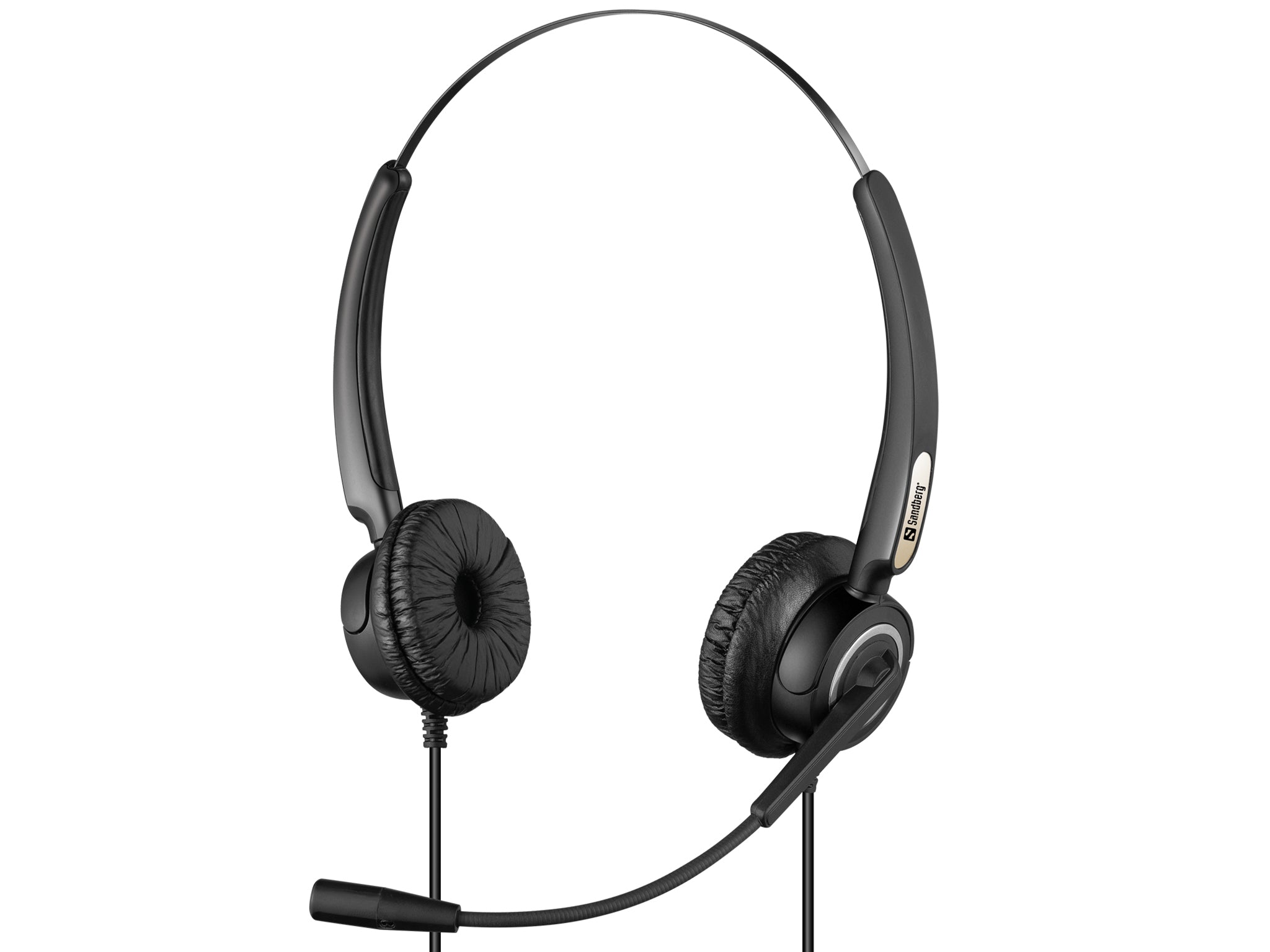 Sandberg USB Office Headset Pro Stereo – Duo Headset – USB‑A, Boom-Mikrofon – Schwarz – für PC/Mac