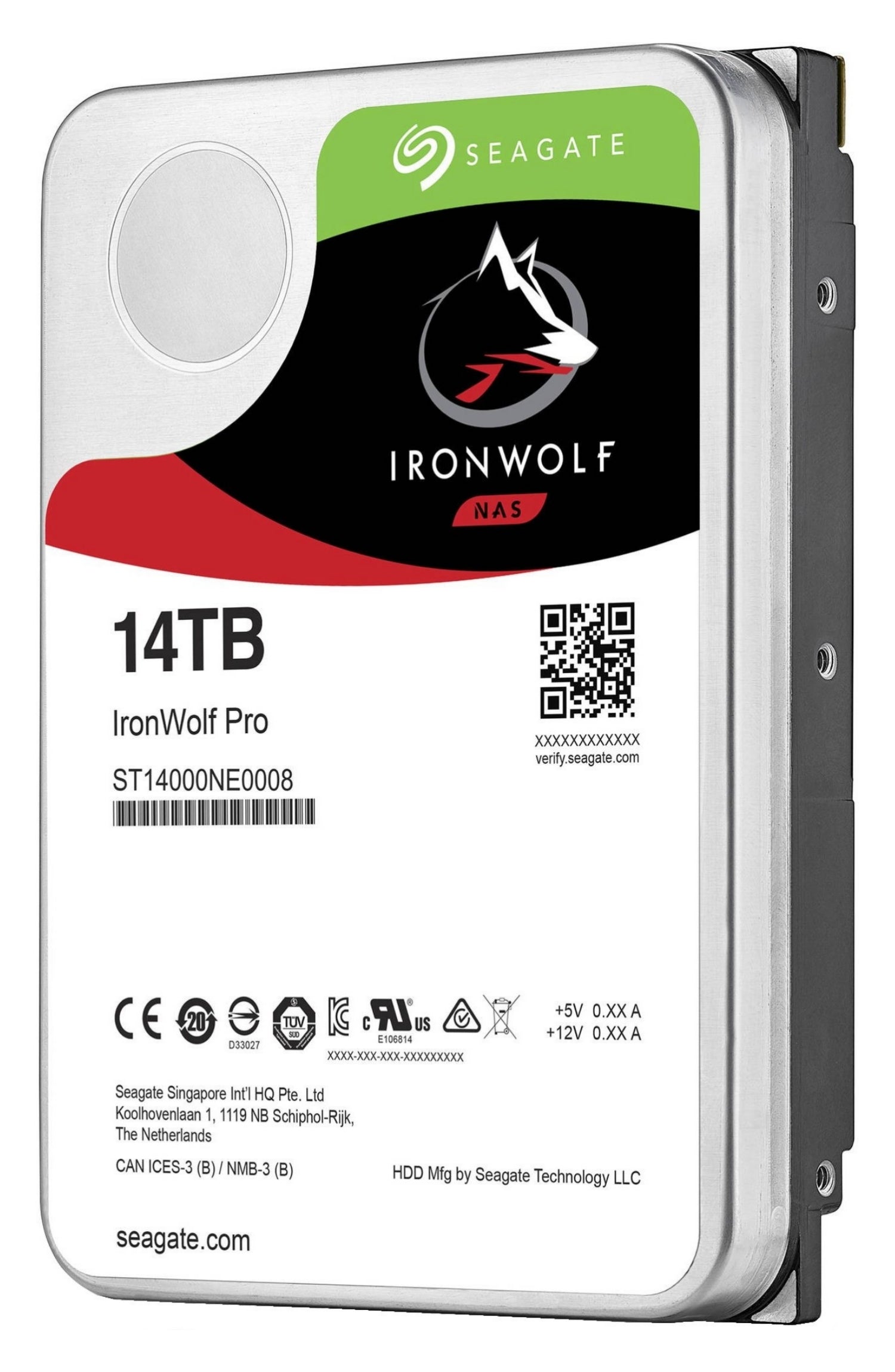 Seagate IronWolf Pro ST14000NE0008 – 14 TB 3,5" SATA III HDD – 7200 U/min, 256 MB Cache