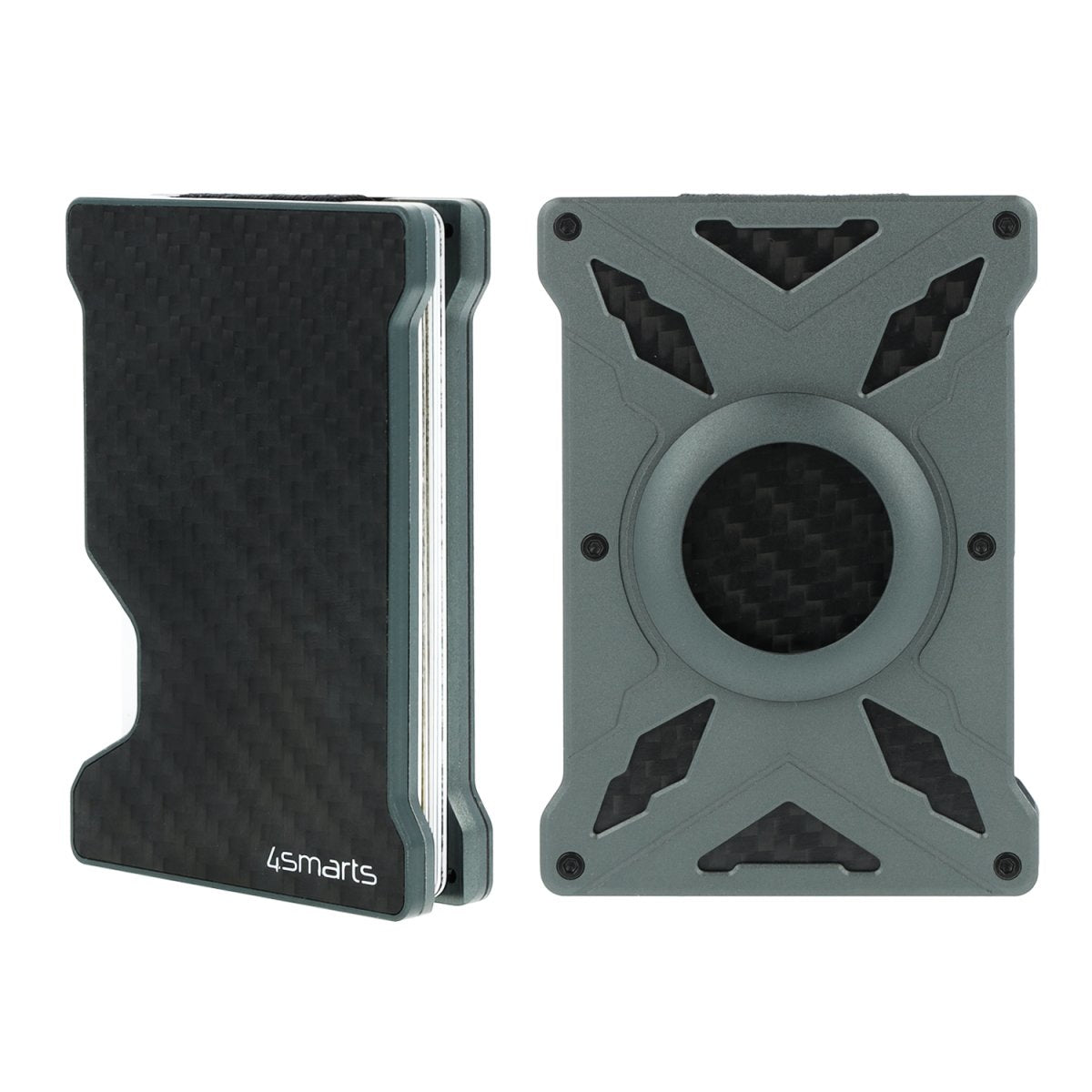 4smarts Magnet Wallet – Kartenhalter/Wallet – RFID-Leseschutz – für MagSafe – Grau