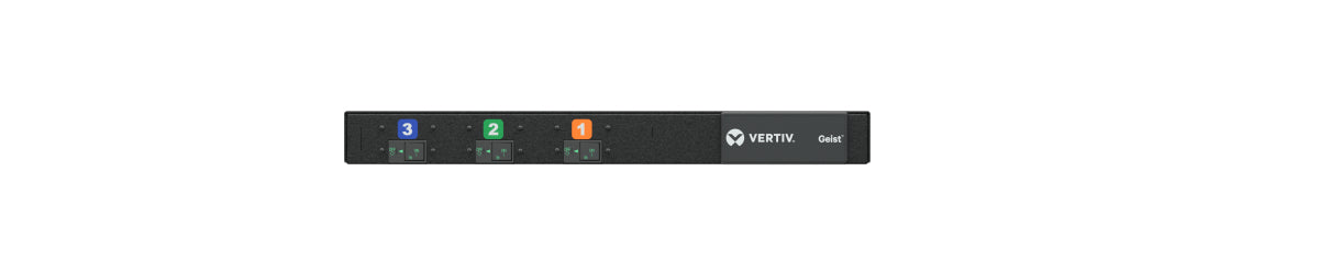 Vertiv U1076 PDU 11,0 kVA – 1U Horizontal – 12×AC-Ausgänge, 230/400 V, 16 A – schwarz