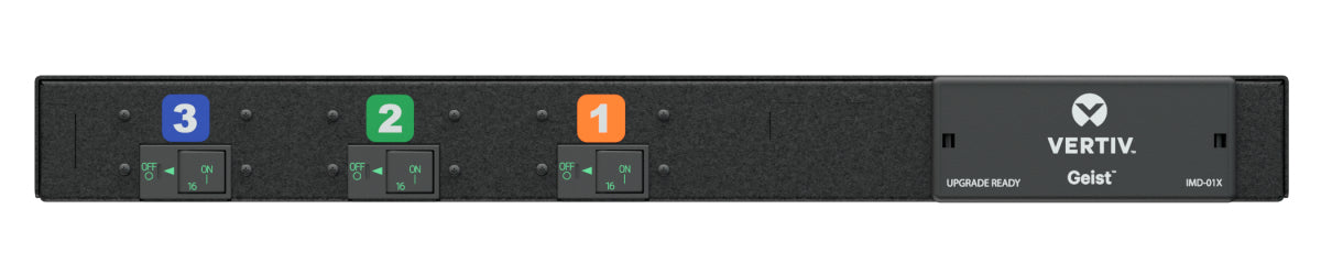 Vertiv UI10026 PDU 11,0 kVA – Standard – 1U, horizontal – 12× AC-Ausgänge, 230/400 V, 16 A – schwarz